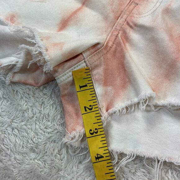 Mavi Rosie High Rise 90s shorts tie dye pale blush batik pink, size 24 NWT - Picture 5 of 10